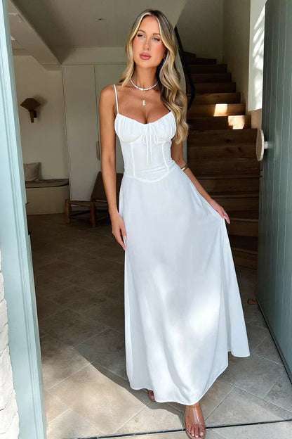 Robe Femme Dentelle Élégante Dos Nu Avec Lacets
