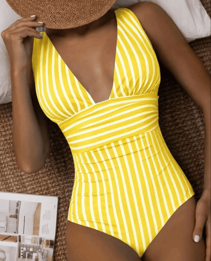 Maillot de Bain Femme Rayures Élégant - PanierRoyale