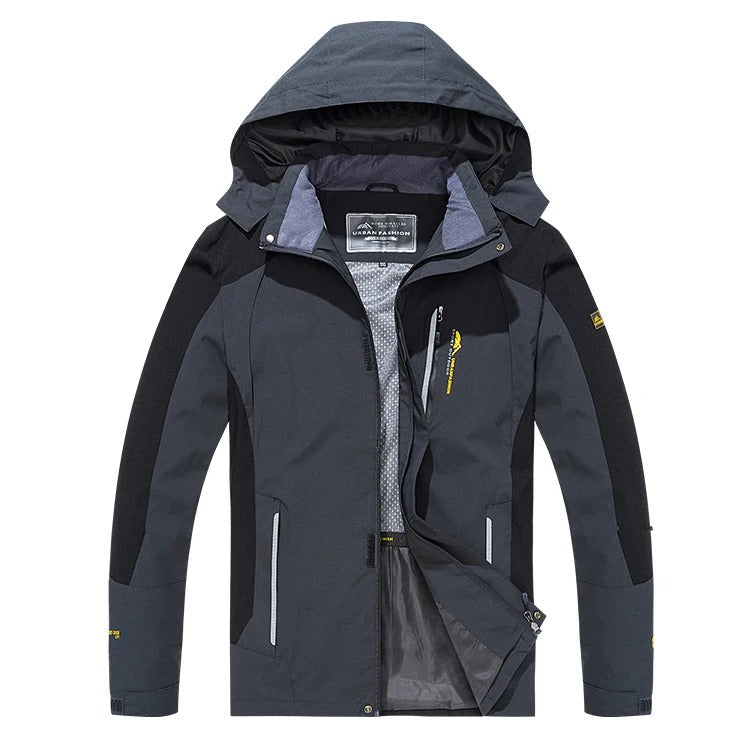 Veste de Randonnée Imperméable Homme avec Capuche et Fermeture Éclair
