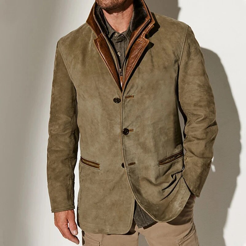 Veste Homme Mélange Laine Confort Coupe Ajustée
