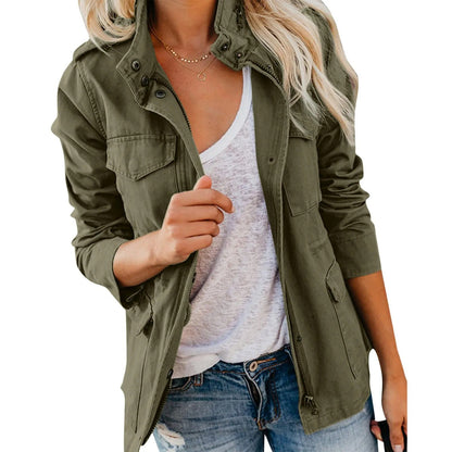 Veste Femme Brun Foncé à Manches Longues