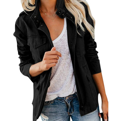 Veste Femme Brun Foncé à Manches Longues