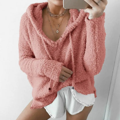 Pull Capuche Femme Lilas Chaud et Doux Hiver