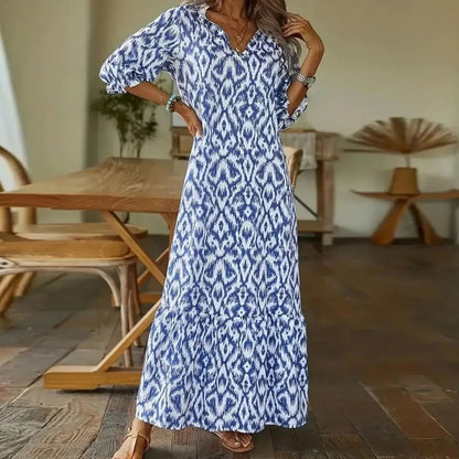 Robe Été Femme Élégante Longue avec Détails Coupés