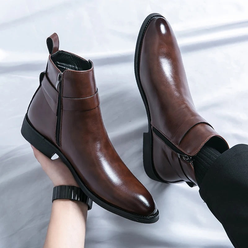 Bottes Homme Cuir Noir Élégantes et Confortables