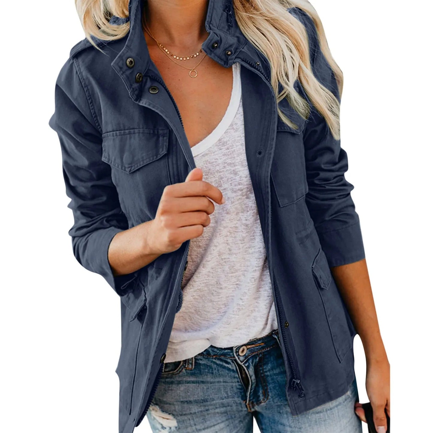 Veste Femme Brun Foncé à Manches Longues