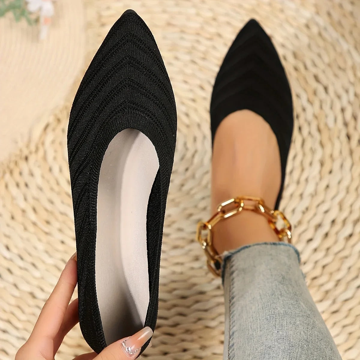 Ballerines femmes imprimé géométrique tendance