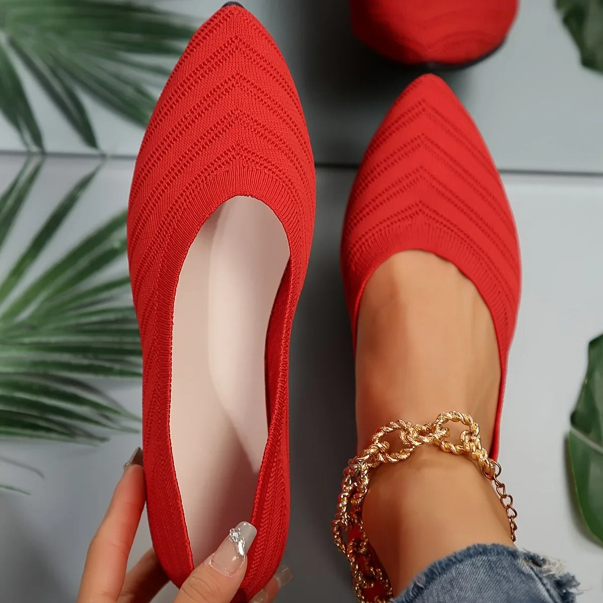 Ballerines femmes imprimé géométrique tendance