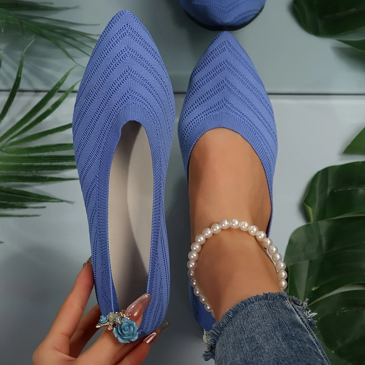 Ballerines femmes imprimé géométrique tendance