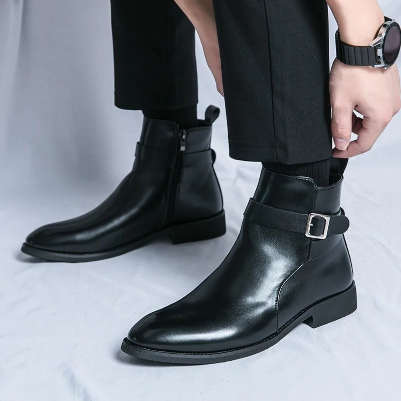 Bottes Homme Cuir Noir Élégantes et Confortables - PanierRoyale