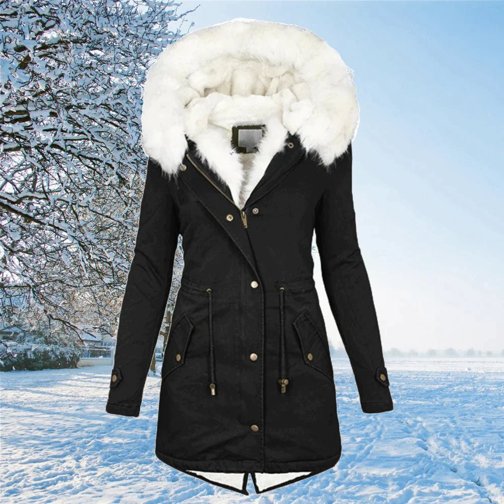 Manteau Parka Femme avec Capuchon et Poches Réversibles - PanierRoyale