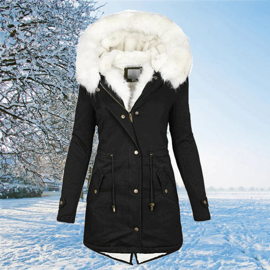 Manteau Parka Femme avec Capuchon et Poches Réversibles - PanierRoyale