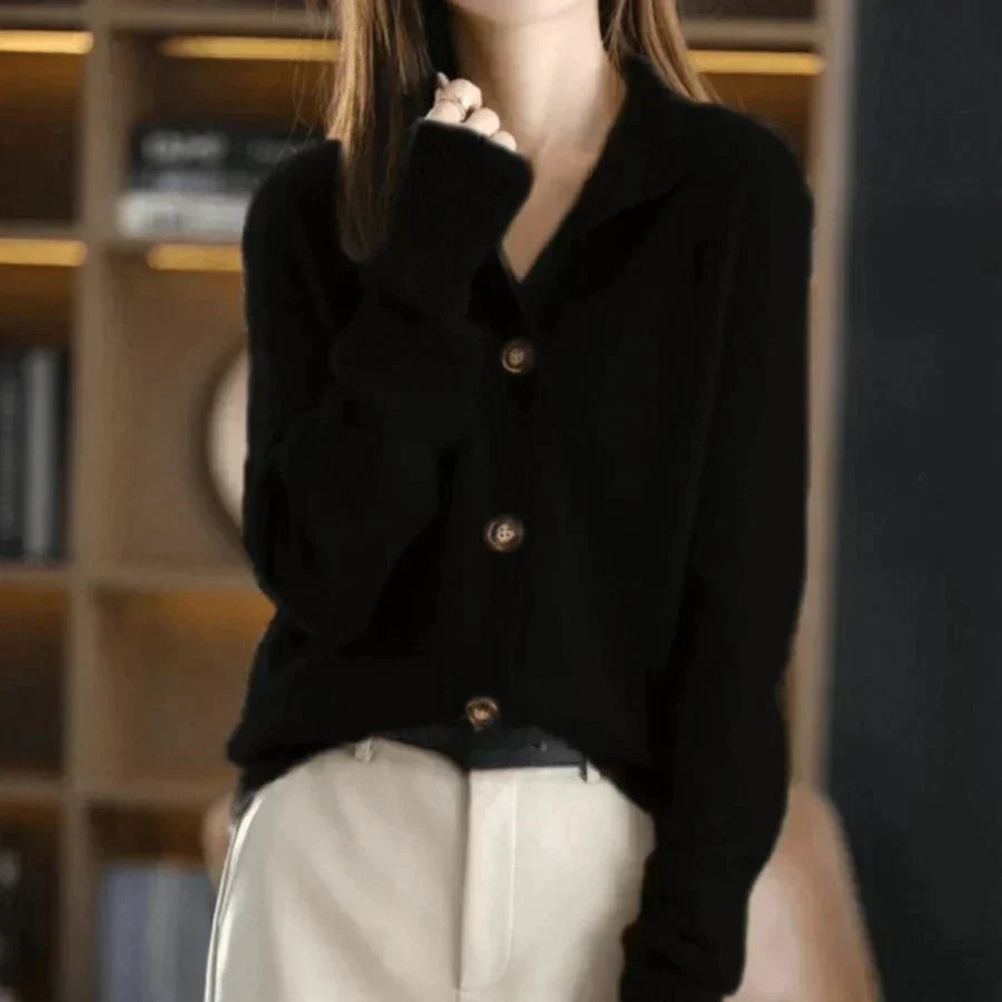 Cardigan Femme Hiver Manches Longues Fermeture Éclair