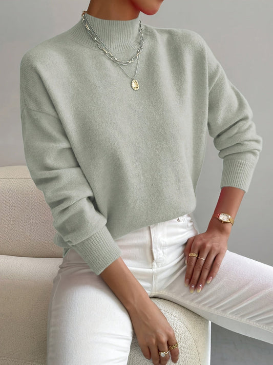 Pull Femme Hiver Classique à Col Montant - BerlinGlamour