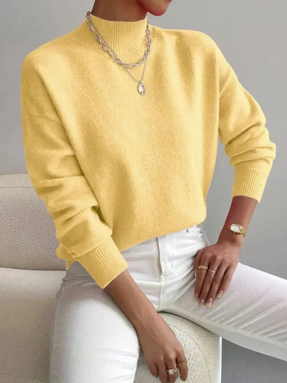 Pull Femme Hiver Classique à Col Montant