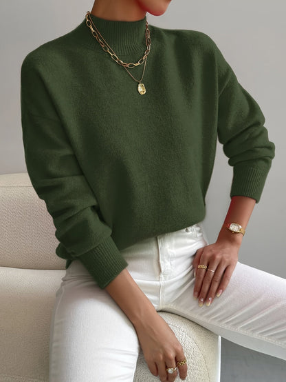 Pull Femme Hiver Classique à Col Montant