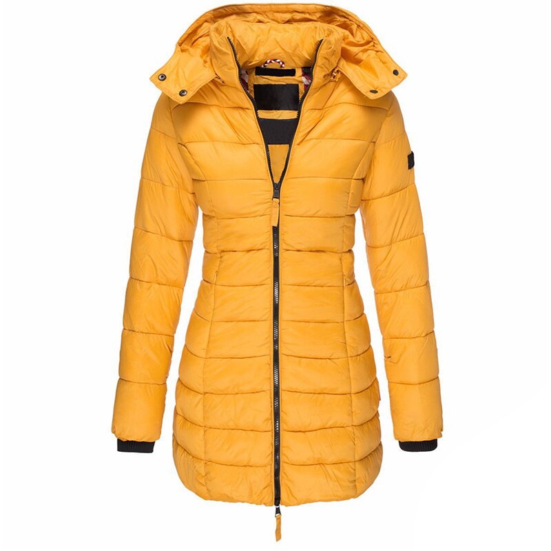 Manteau femme hiver chaud avec capuche amovible bleu marine