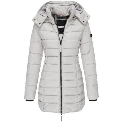 Manteau femme hiver chaud avec capuche amovible bleu marine