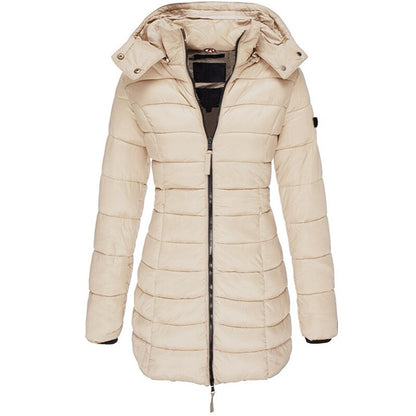 Manteau femme hiver chaud avec capuche amovible bleu marine