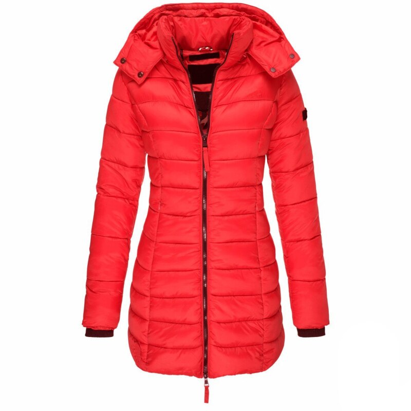 Manteau femme hiver chaud avec capuche amovible bleu marine