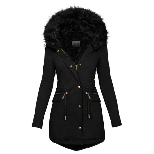 Manteau Femme Hiver Chic avec Ceinture À Réglage - PanierRoyale