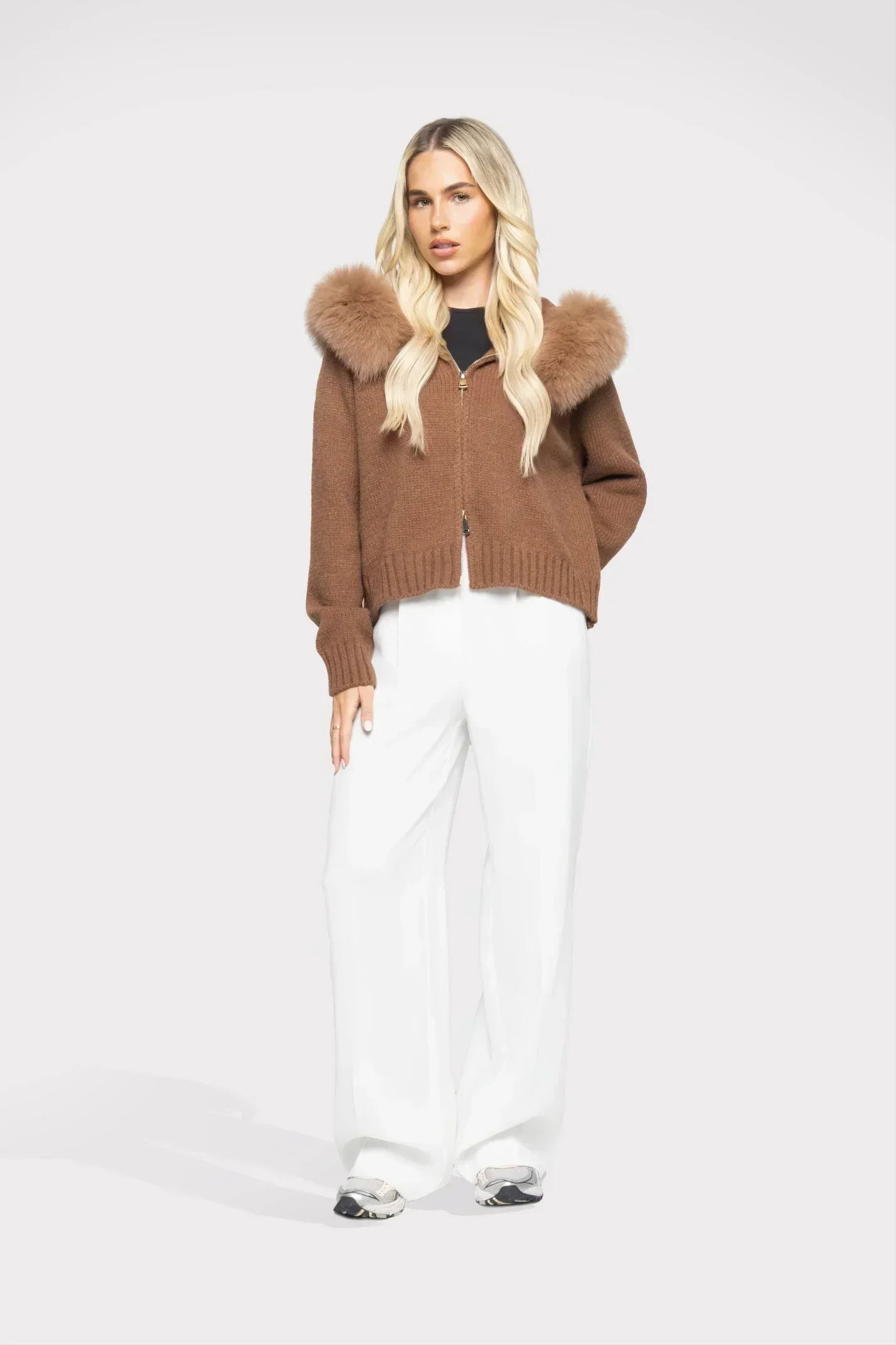 Manteau Femme Hiver Laine Douce à Capuche Fourrée - PanierRoyale