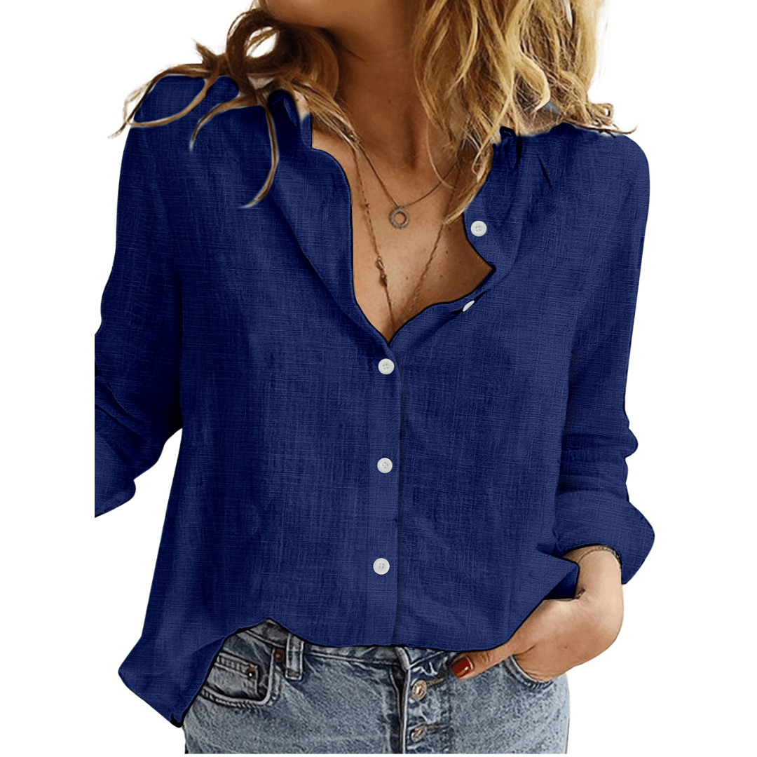 Chemisier Féminin Manches Longues Casual Chic