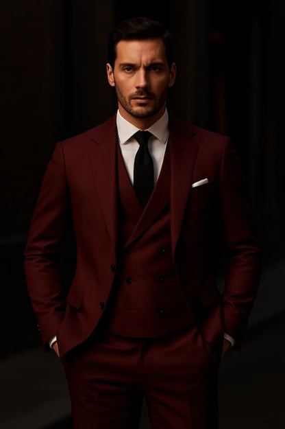 Costume Homme Chic Noir Élégant pour Mariage