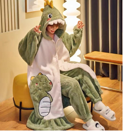 Pyjama Femme Hiver Doux et Confortable avec Capuche