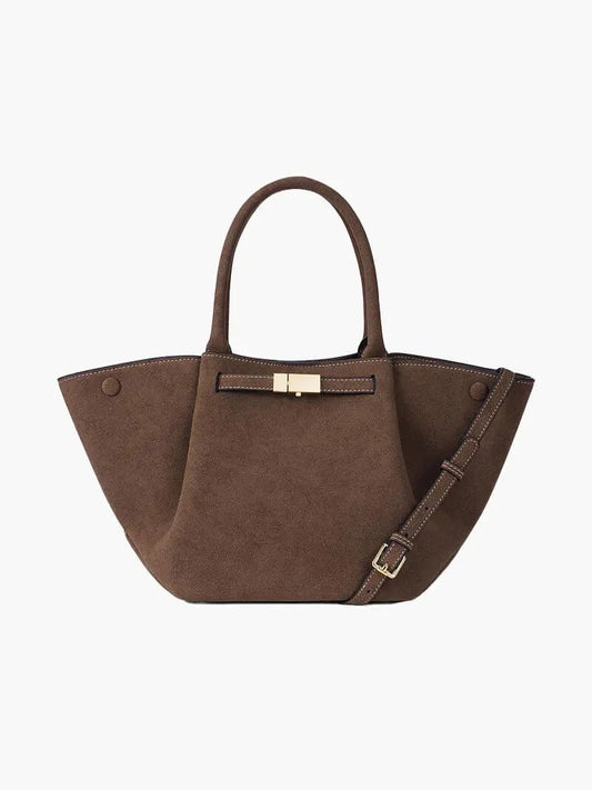Sac à Main Cuir Brun avec Fermeture Dorée et Bretelles Réglables - BerlinGlamour