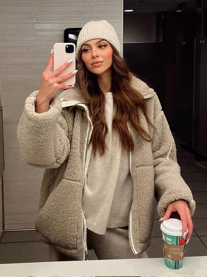 Veste Teddy Douce Hivernale Féminine - luxestyle
