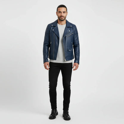 Blouson Cuir Hiver Homme Zippé Élégant