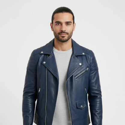 Blouson Cuir Hiver Homme Zippé Élégant