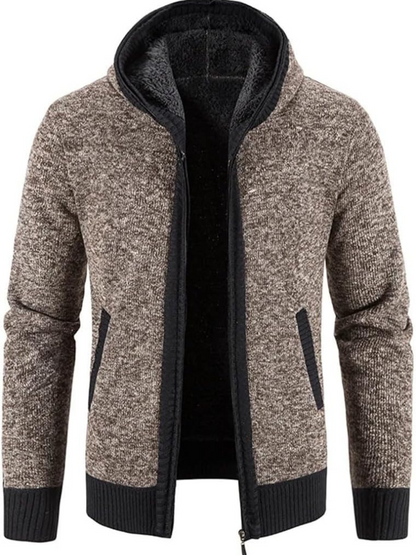Veste Hiver Homme Capuche Zippée à Rayures