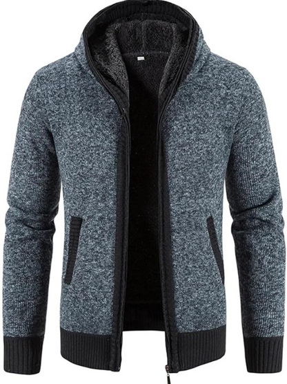Veste Hiver Homme Capuche Zippée à Rayures