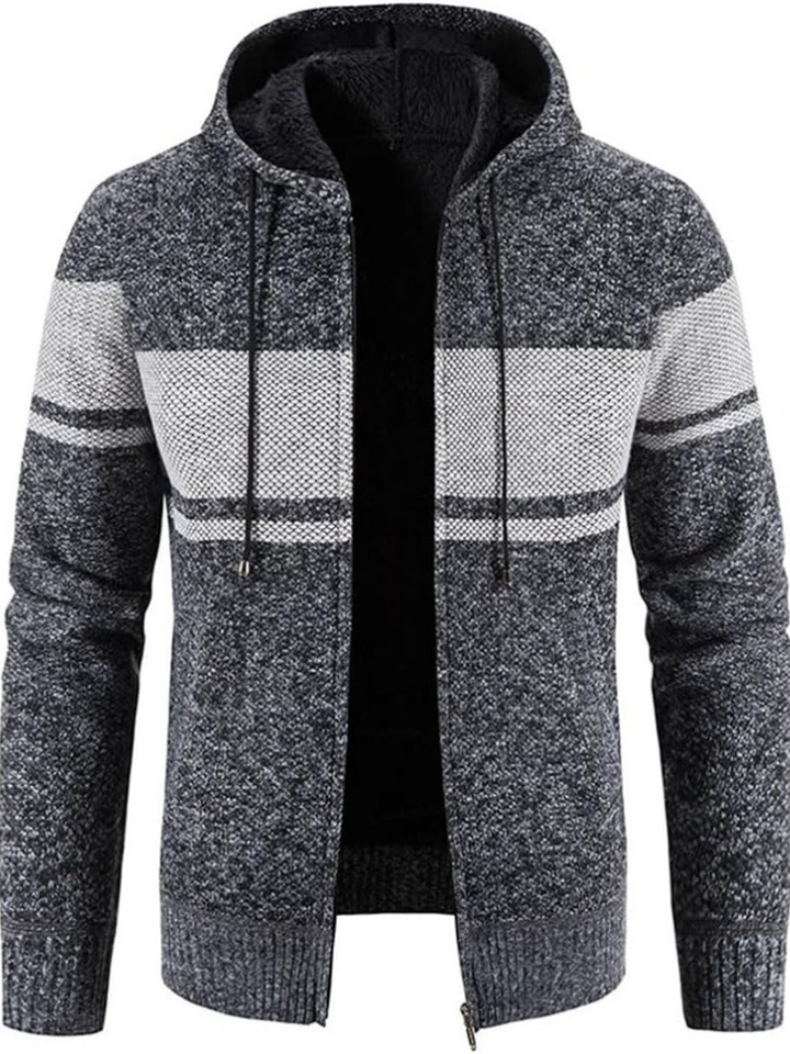 Veste Hiver Capuche Zippée à Rayures - vue 5