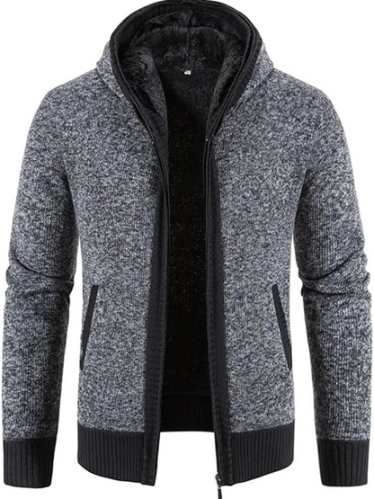Veste Hiver Homme Capuche Zippée à Rayures