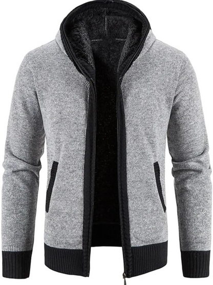 Veste Hiver Homme Capuche Zippée à Rayures