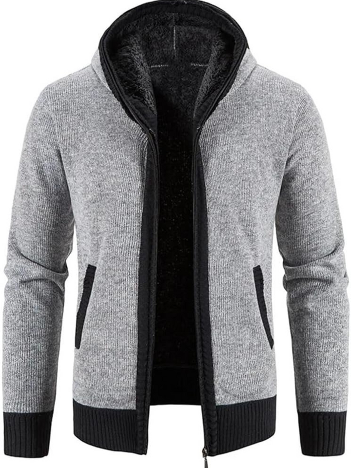 Veste Hiver Capuche Zippée à Rayures - vue 8