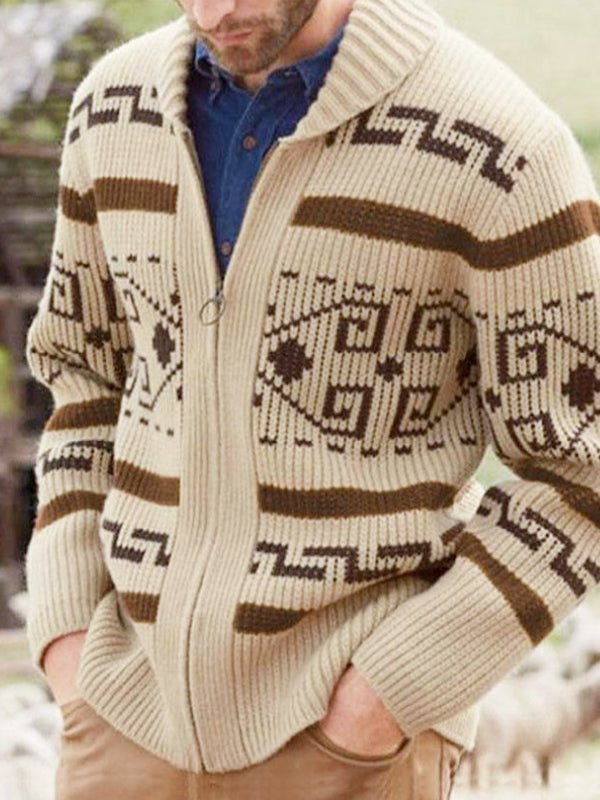 Pull Homme Printemps Col Roulé et Motif