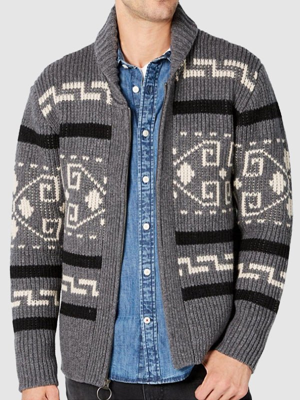 Pull Homme Printemps Col Roulé et Motif