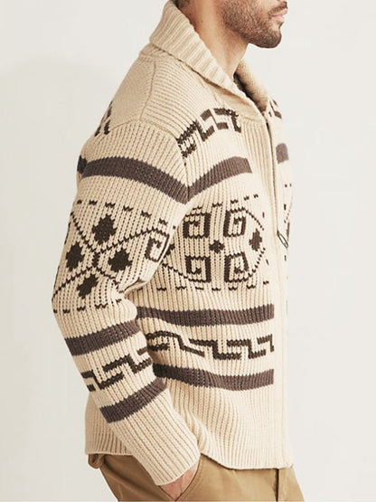 Pull Homme Printemps Col Roulé et Motif