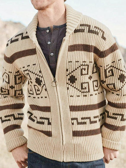 Pull Homme Printemps Col Roulé et Motif