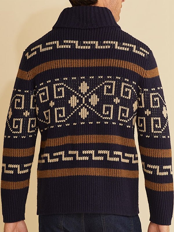 Pull Homme Printemps Col Roulé et Motif
