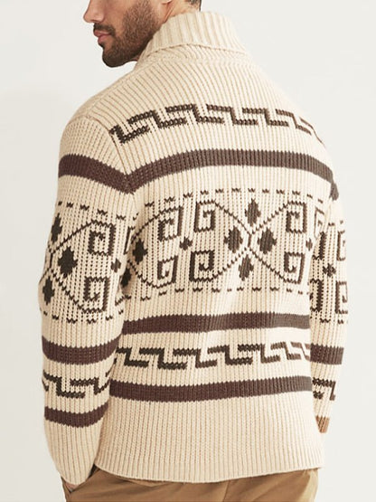 Pull Homme Printemps Col Roulé et Motif