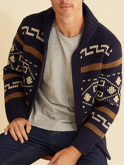 Pull Homme Printemps Col Roulé et Motif