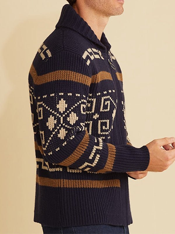Pull Homme Printemps Col Roulé et Motif