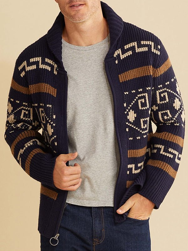 Pull Homme Printemps Col Roulé et Motif