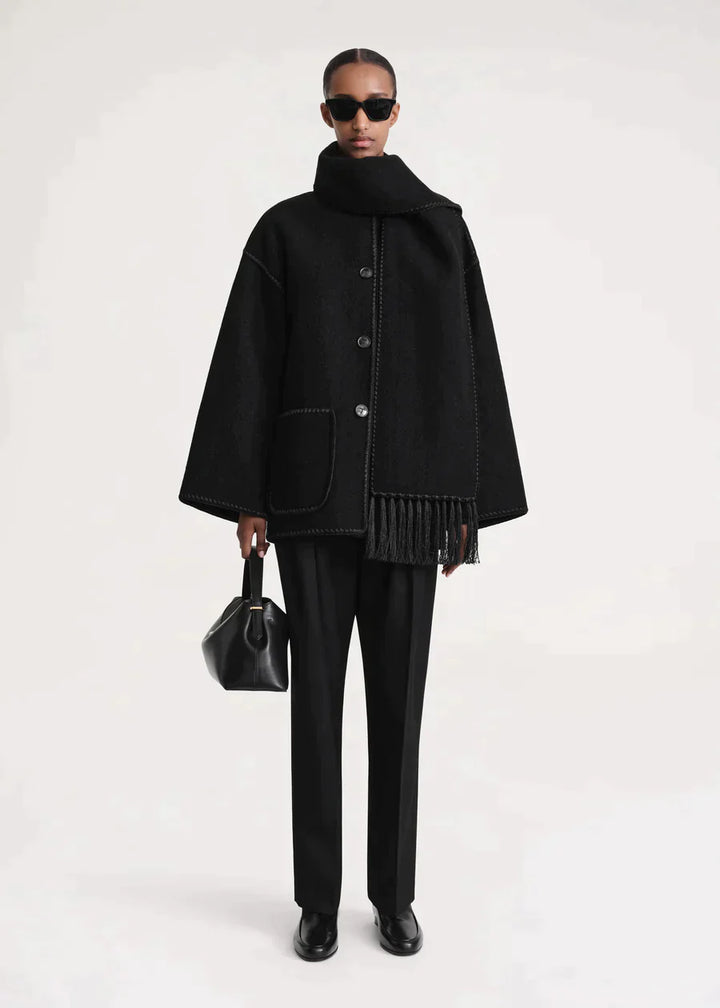 Manteau Femme Hiver Chic avec Écharpe Douce