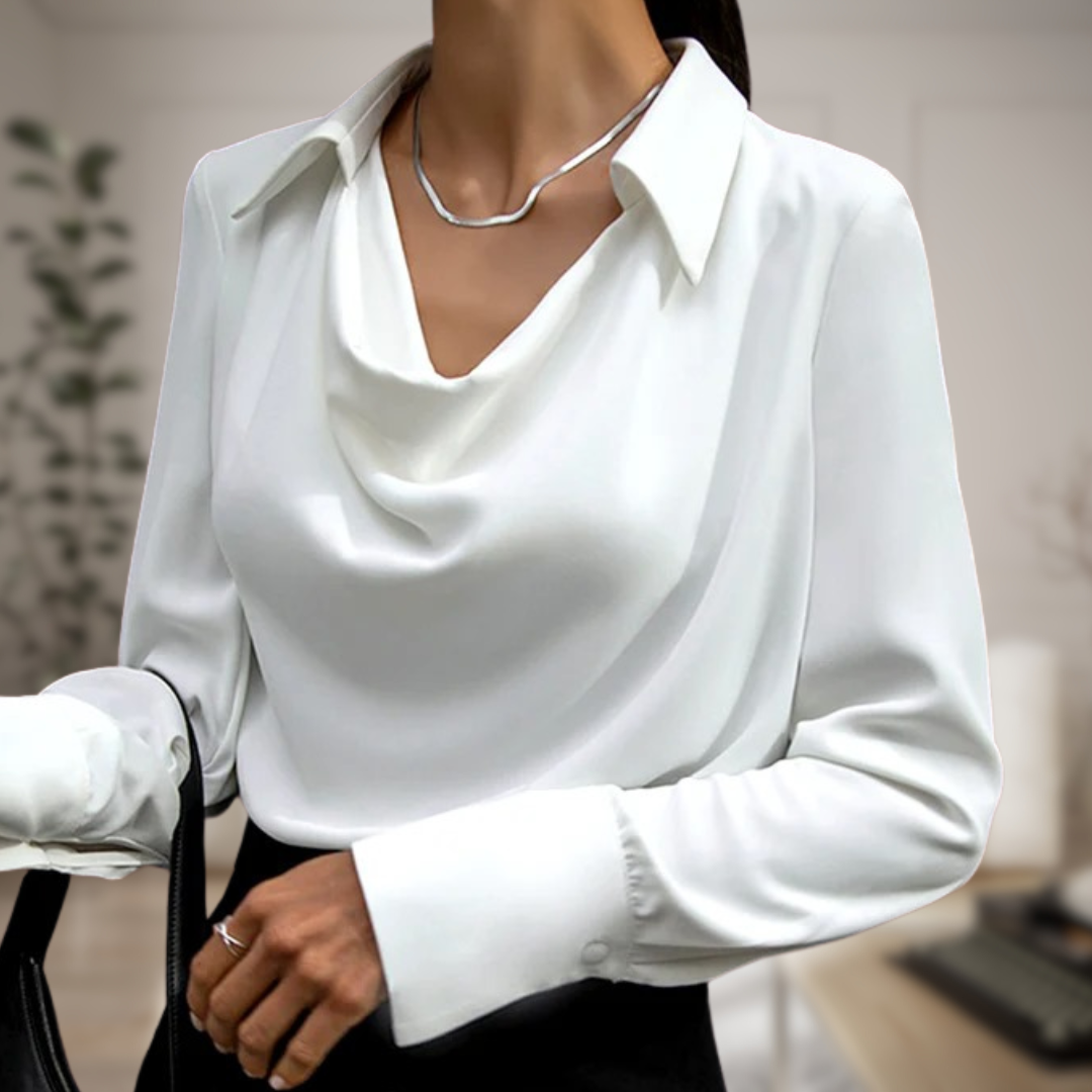 Chemisier en Soie Manches Longues pour Femme Élégant - PanierRoyale
